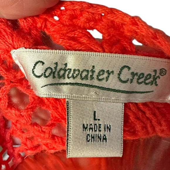 Coldwater Creek | Women's Orange Button Down Cardigan Knit Sweater Size Large - Picture 6 of 6